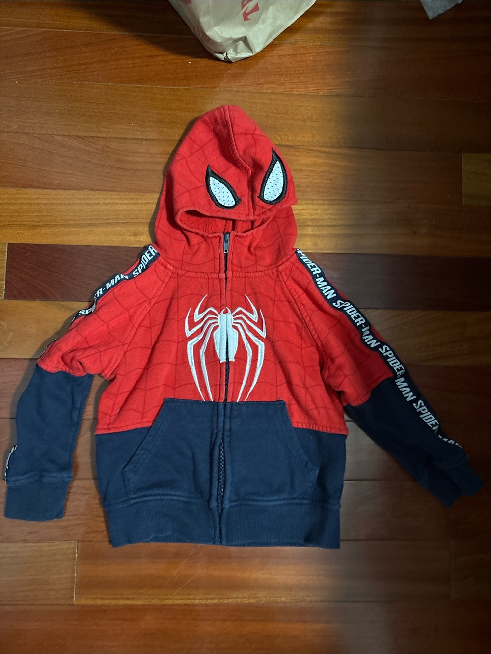 Spiderman Red & Navy Kids Hooded Zip Sweatshirt 4T